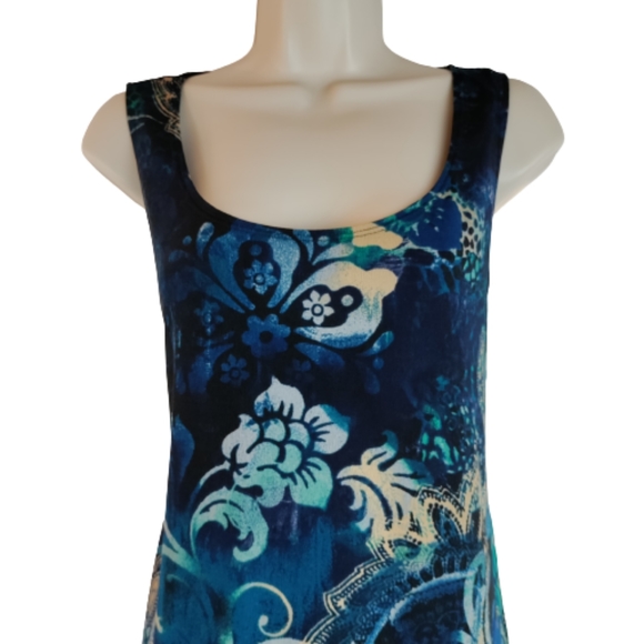 Easywear by chico Womens multicolor blue tank top size 2 chico size L sleeveless - Picture 13 of 16